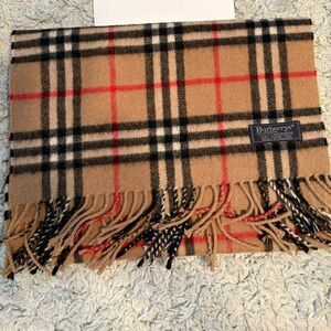 Burberry Beige and Black Checkered Scarf